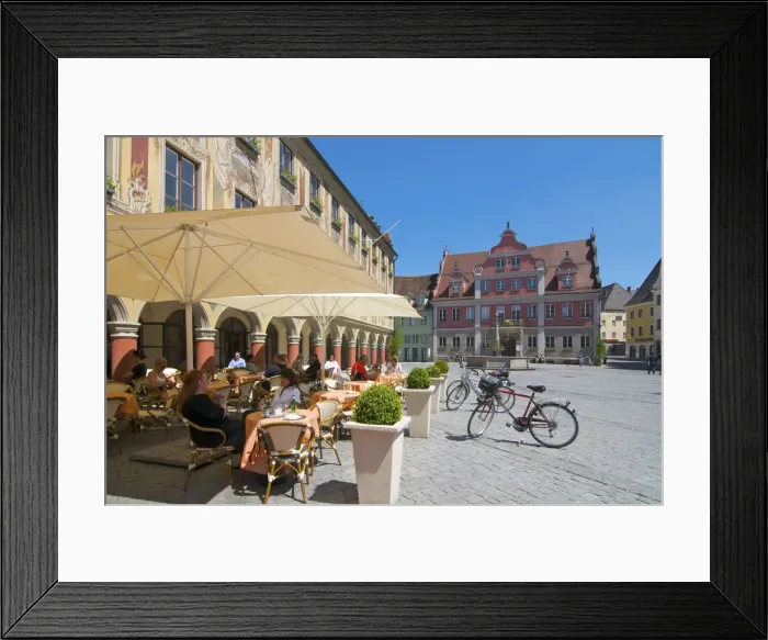 Framed Print : Street Cafe, Steuerhaus, Memmingen, Allgaeu, Bavaria, Germany Framed Print : Street Cafe, Steuerhaus, Memmingen, Allgaeu, Bavaria, Germany