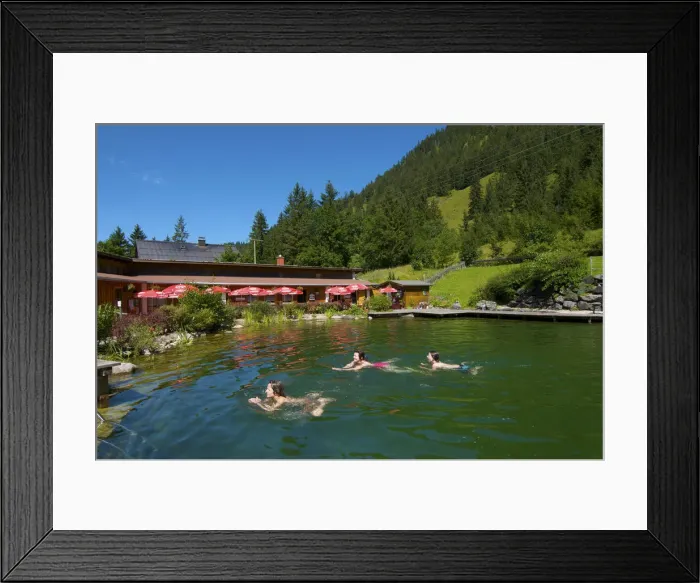 Framed Print : Open Air Bath in Hinterstein, Bad Hindelang, Allgaeu, Bavaria, Germany Framed Print : Open Air Bath in Hinterstein, Bad Hindelang, Allgaeu, Bavaria, Germany