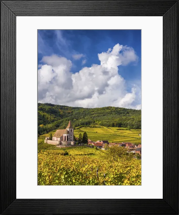 Framed Print : View over Village of Hunawihr, Alsace, France Framed Print : View over Village of Hunawihr, Alsace, France