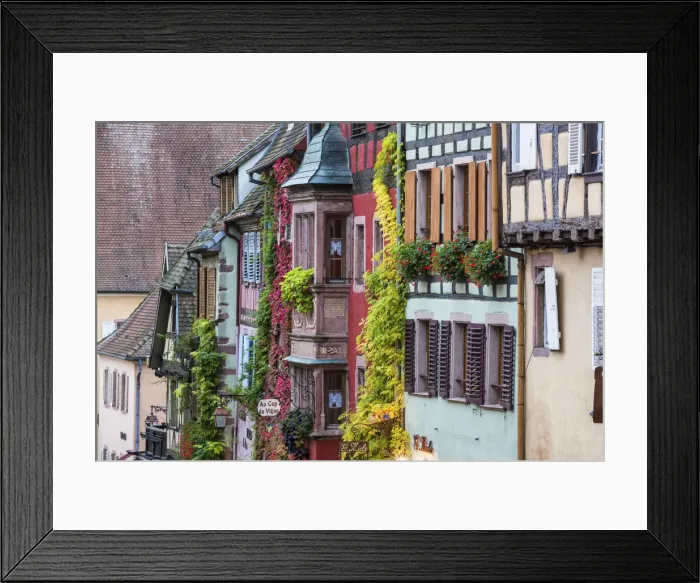 Framed Print : Traditional Ancient Timbered Buildings, Riquewihr, Alsace, France Framed Print : Traditional Ancient Timbered Buildings, Riquewihr, Alsace, France