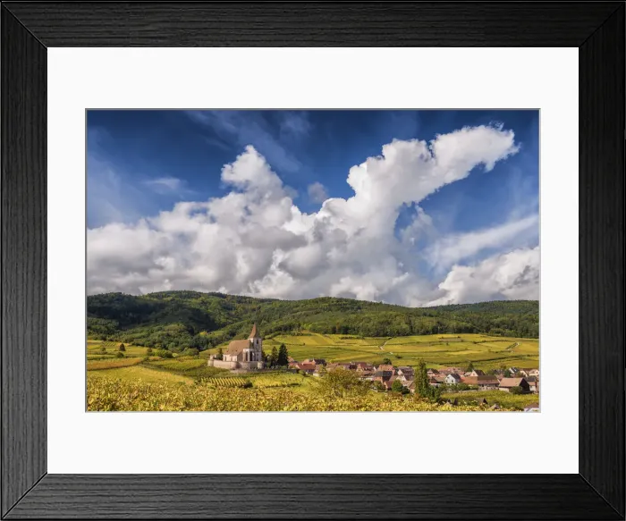 Framed Print : View over Village of Hunawihr, Alsace, France Framed Print : View over Village of Hunawihr, Alsace, France