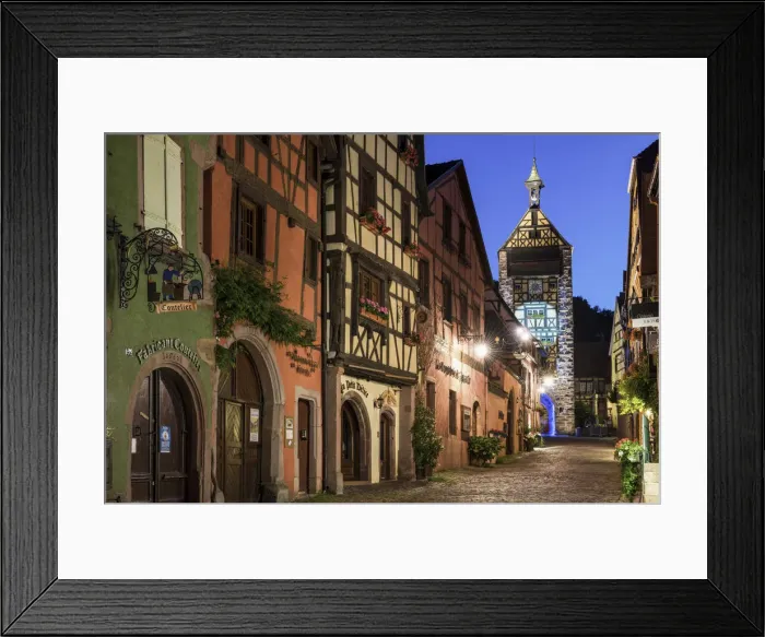 Framed Print : Riquewihr at Night, Alsace, France Framed Print : Riquewihr at Night, Alsace, France