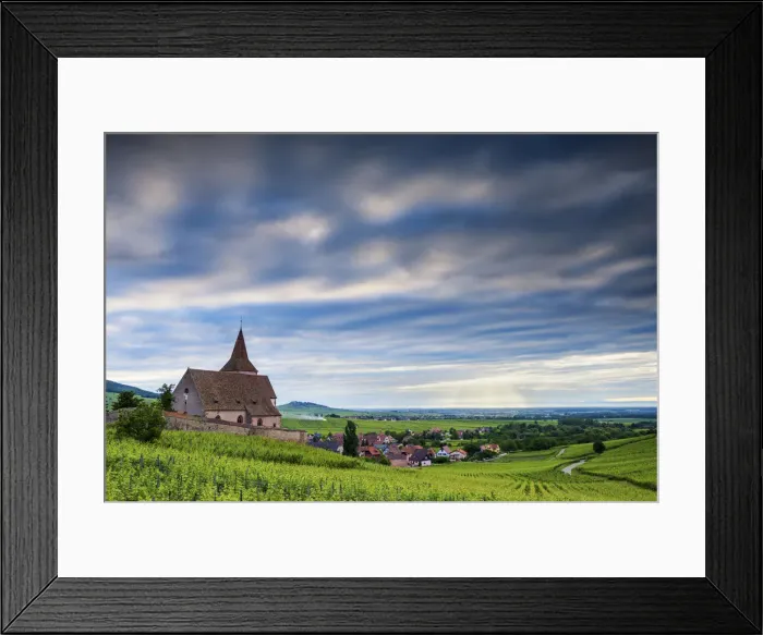 Framed Print : Dawn Clouds over Hunawihr, Alsace, France