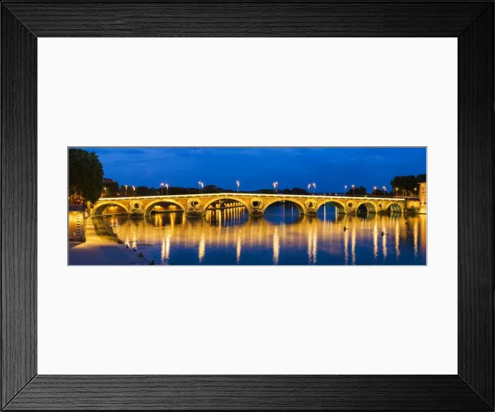 Framed Print : Pont Neuf at Night, Toulouse, Languedoc, France Framed Print : Pont Neuf at Night, Toulouse, Languedoc, France