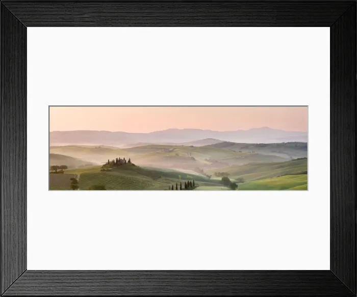 Framed Print : Belvedere at dawn, Valle de Orcia, Tuscany, Italy