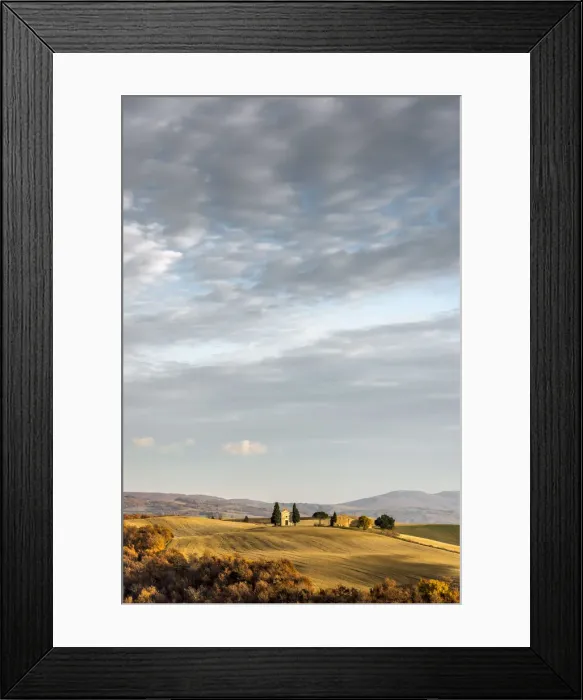 Framed Print : Europe, Italy, Tuscany. The chapel Madanna di vitaleta near to San Quirico Framed Print : Europe, Italy, Tuscany. The chapel Madanna di vitaleta near to San Quirico