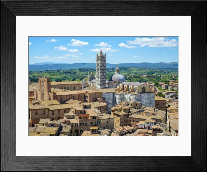 Framed Print : High angle view of Duomo di Siena (Siena Cathedral) and buildings in old town Framed Print : High angle view of Duomo di Siena (Siena Cathedral) and buildings in old town