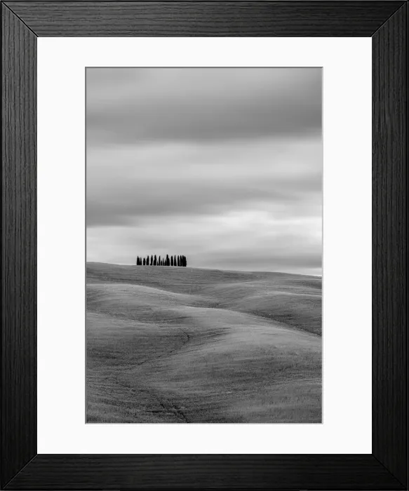 Framed Print : Tuscan landscape, rolling hills with wheat fields and cypress trees, San Quirico Framed Print : Tuscan landscape, rolling hills with wheat fields and cypress trees, San Quirico