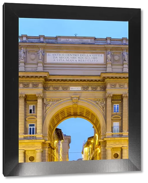 The triumphal arch on Piazza della Repubblica (Republic Square), Florence (Firenze)