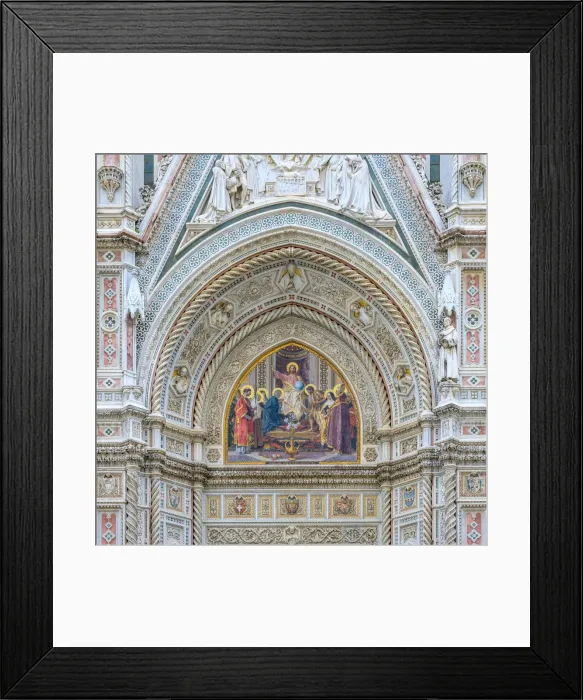Framed Print : Gothic Revival facade (detail) of Florence Cathedral (Duomo di Firenze) Framed Print : Gothic Revival facade (detail) of Florence Cathedral (Duomo di Firenze)