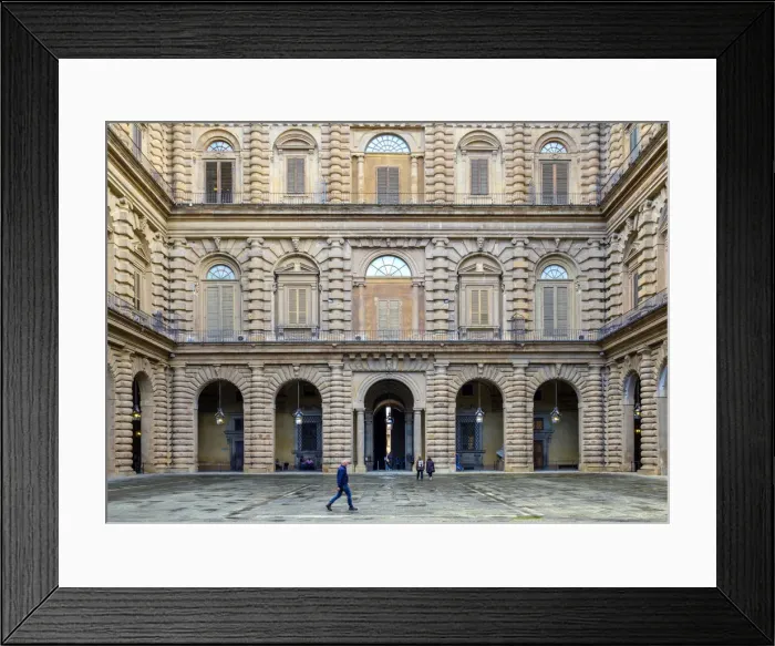 Framed Print : Courtyard of Palazzo Pitti (Pitti Palace), Florence (Firenze), Tuscany, Italy, Europe