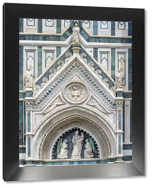 Gothic Revival faazade (detail) of Florence Cathedral (Duomo di Firenze)