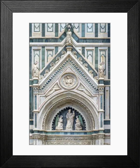 Framed Print : Gothic Revival faazade (detail) of Florence Cathedral (Duomo di Firenze)