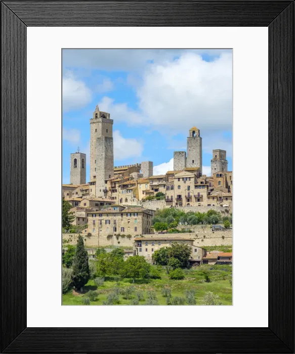Framed Print : Medieval tower houses in the Historic Centre of San Gimignano, UNESCO World Heritage Site
