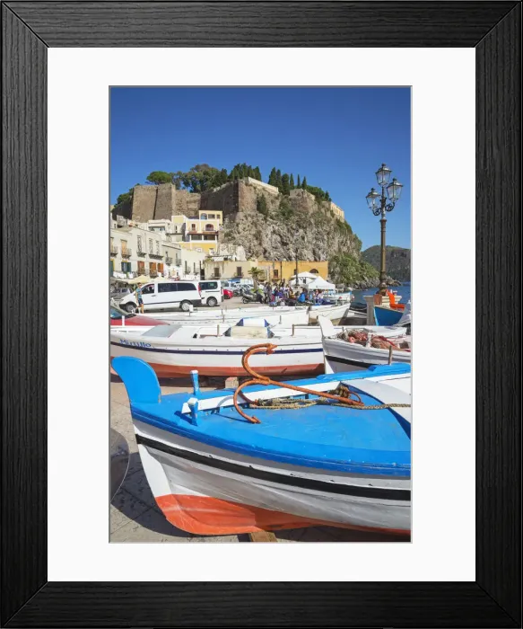 Framed Print : Fishing boats at Marina Corta, Lipari Town, Lipari Island, Aeolian Islands, UNESCO Framed Print : Fishing boats at Marina Corta, Lipari Town, Lipari Island, Aeolian Islands, UNESCO