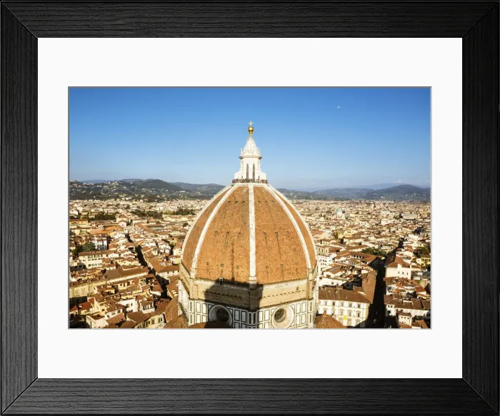 Framed Print : Florence, Tuscany, Italy. View of the Duomos cupola and the city seen from Framed Print : Florence, Tuscany, Italy. View of the Duomos cupola and the city seen from