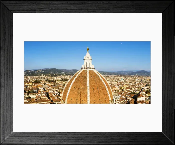 Framed Print : Florence, Tuscany, Italy. View of the Duomos cupola and the city seen from Framed Print : Florence, Tuscany, Italy. View of the Duomos cupola and the city seen from