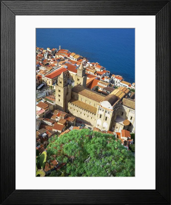 Framed Print : Top view of Cefalu, Cefalu, Sicily, Italy, Europe Framed Print : Top view of Cefalu, Cefalu, Sicily, Italy, Europe