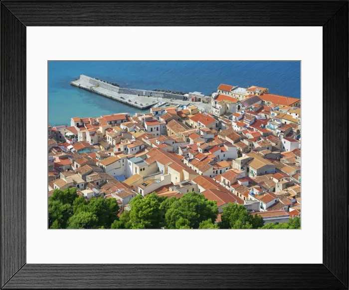 Framed Print : Top view of Cefalu from La Rocca, Cefalu, Sicily, Italy, Europe Framed Print : Top view of Cefalu from La Rocca, Cefalu, Sicily, Italy, Europe