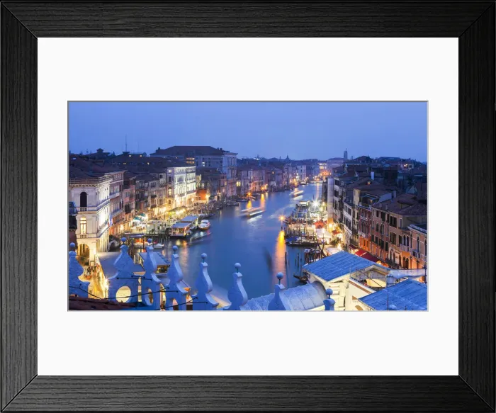 Framed Print : The view on Canal Grande and Rialto Bridge from Panoramic Terrace of Fondaco dei Tedeschi