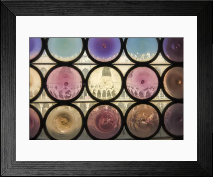 Framed Print : Looking through the old windows of the Marciana librarys to the Doges Palace