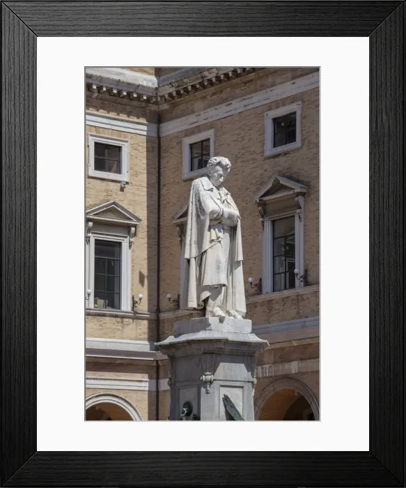 Framed Print : Italy, Marche. Macerata district. Recanati. The statue of Giacomo Leopardi Framed Print : Italy, Marche. Macerata district. Recanati. The statue of Giacomo Leopardi