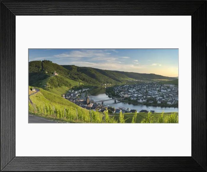Framed Print : View of River Moselle and Bernkastel-Kues, Rhineland-Palatinate, Germany Framed Print : View of River Moselle and Bernkastel-Kues, Rhineland-Palatinate, Germany