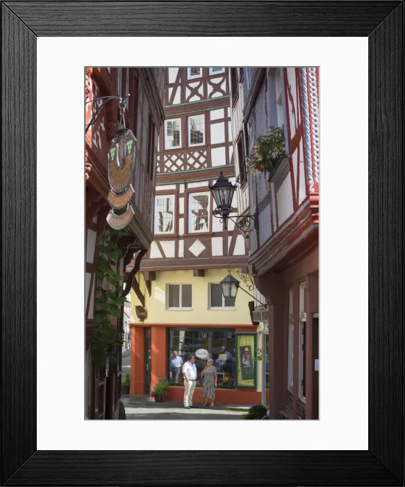 Framed Print : Street scene, Bernkastel-Kues, Rhineland-Palatinate, Germany