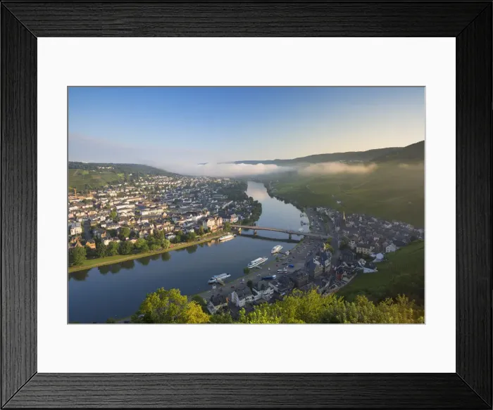 Framed Print : View of River Moselle and Bernkastel-Kues, Rhineland-Palatinate, Germany Framed Print : View of River Moselle and Bernkastel-Kues, Rhineland-Palatinate, Germany