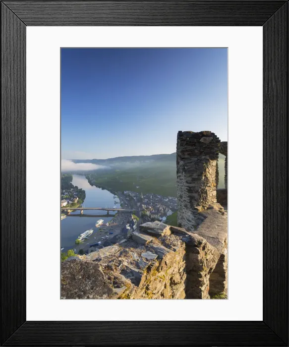 Framed Print : View of River Moselle and Bernkastel-Kues, Rhineland-Palatinate, Germany Framed Print : View of River Moselle and Bernkastel-Kues, Rhineland-Palatinate, Germany
