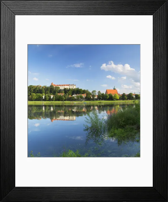 Framed Print : View of River Elbe and Pirna, Saxony, Germany Framed Print : View of River Elbe and Pirna, Saxony, Germany