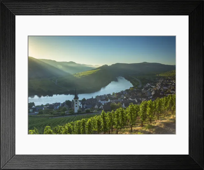 Framed Print : View of River Moselle, Bremm, Rhineland-Palatinate, Germany Framed Print : View of River Moselle, Bremm, Rhineland-Palatinate, Germany