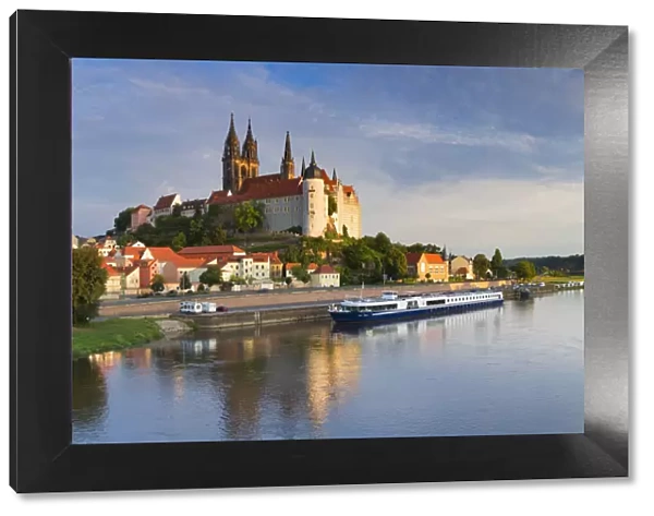 View of Albrechstburg and River Elbe, Meissen, Saxony, Germany