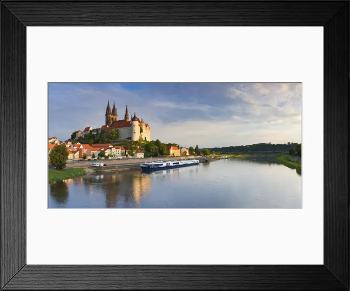 Framed Print : View of Albrechstburg and River Elbe, Meissen, Saxony, Germany Framed Print : View of Albrechstburg and River Elbe, Meissen, Saxony, Germany