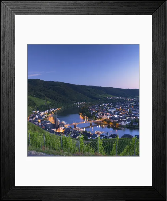Framed Print : View of River Moselle and Bernkastel-Kues, Rhineland-Palatinate, Germany Framed Print : View of River Moselle and Bernkastel-Kues, Rhineland-Palatinate, Germany