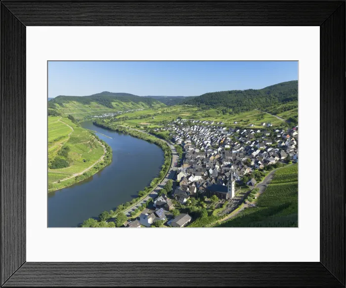Framed Print : View of River Moselle, Bremm, Rhineland-Palatinate, Germany Framed Print : View of River Moselle, Bremm, Rhineland-Palatinate, Germany