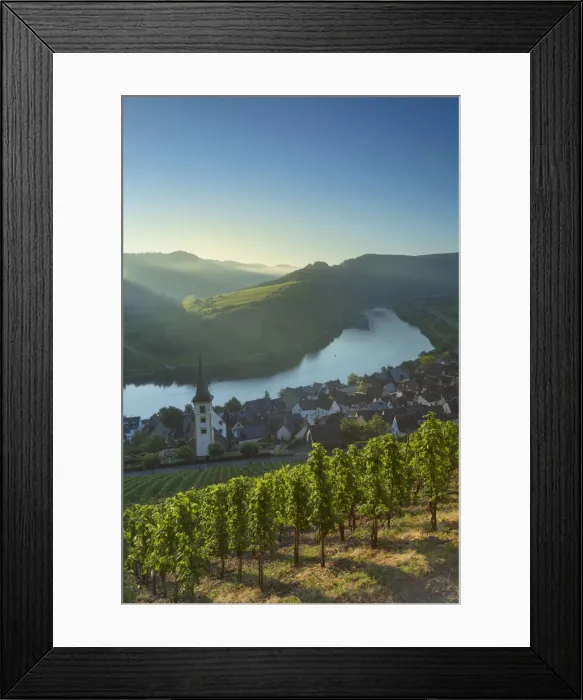 Framed Print : View of River Moselle, Bremm, Rhineland-Palatinate, Germany Framed Print : View of River Moselle, Bremm, Rhineland-Palatinate, Germany
