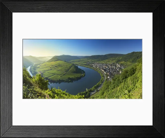 Framed Print : View of River Moselle, Bremm, Rhineland-Palatinate, Germany Framed Print : View of River Moselle, Bremm, Rhineland-Palatinate, Germany
