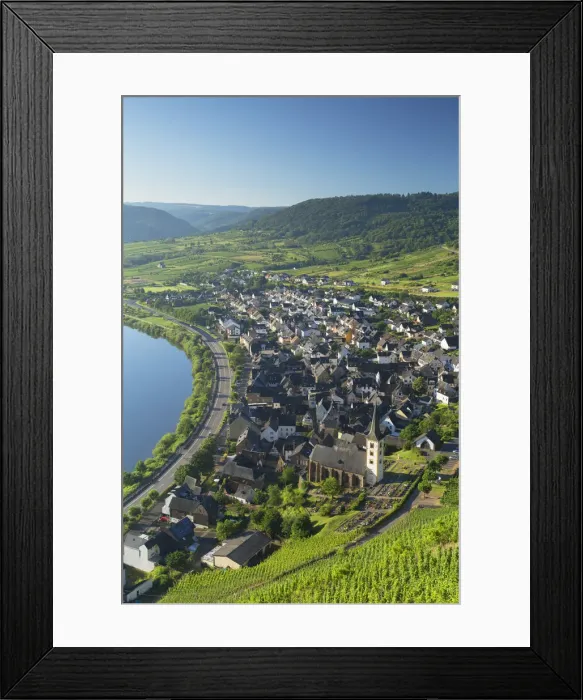Framed Print : View of River Moselle, Bremm, Rhineland-Palatinate, Germany Framed Print : View of River Moselle, Bremm, Rhineland-Palatinate, Germany