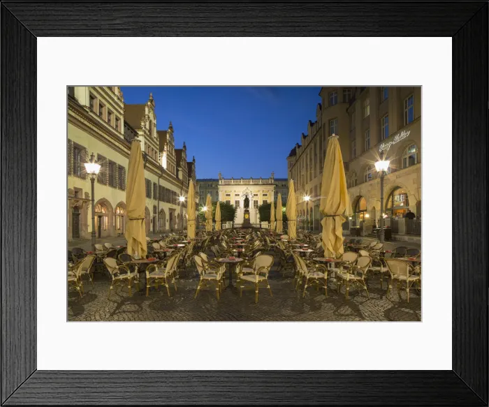 Framed Print : Naschmarkt and Old Stock Exchange (Alte Borse), Leipzig, Saxony, Germany