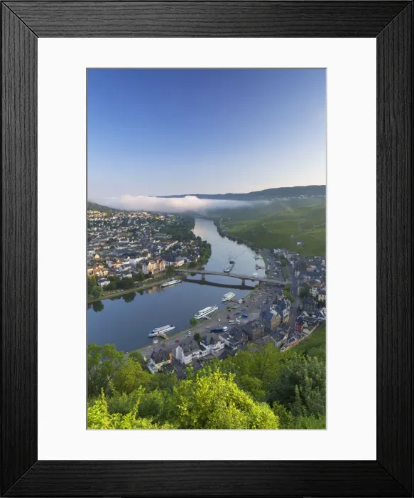 Framed Print : View of River Moselle and Bernkastel-Kues, Rhineland-Palatinate, Germany Framed Print : View of River Moselle and Bernkastel-Kues, Rhineland-Palatinate, Germany