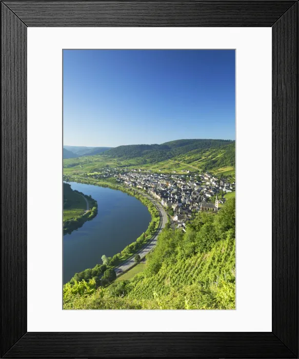 Framed Print : View of River Moselle, Bremm, Rhineland-Palatinate, Germany Framed Print : View of River Moselle, Bremm, Rhineland-Palatinate, Germany