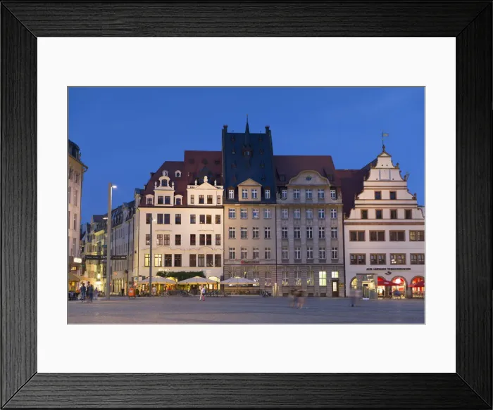 Framed Print : Market Square at dusk, Leipzig, Saxony, Germany