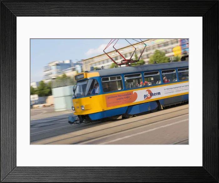 Framed Print : Tram passing through Augustusplatz, Leipzig, Saxony, Germany Framed Print : Tram passing through Augustusplatz, Leipzig, Saxony, Germany