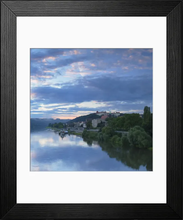 Framed Print : View of Pirna at dawn, Saxony, Germany Framed Print : View of Pirna at dawn, Saxony, Germany