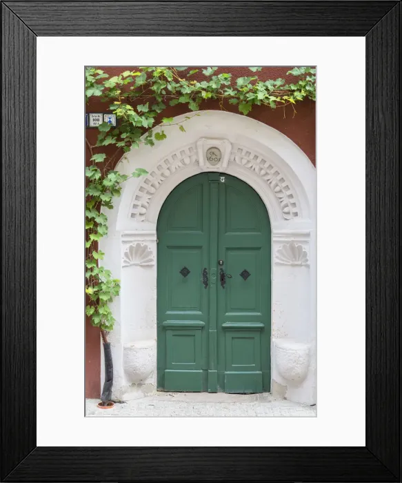 Framed Print : Door with vines, Meissen, Saxony, Germany Framed Print : Door with vines, Meissen, Saxony, Germany