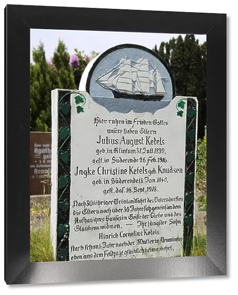 Tomb stone, war grave, graveyard, Foehr Island, Schleswig-Holstein, Deutschland