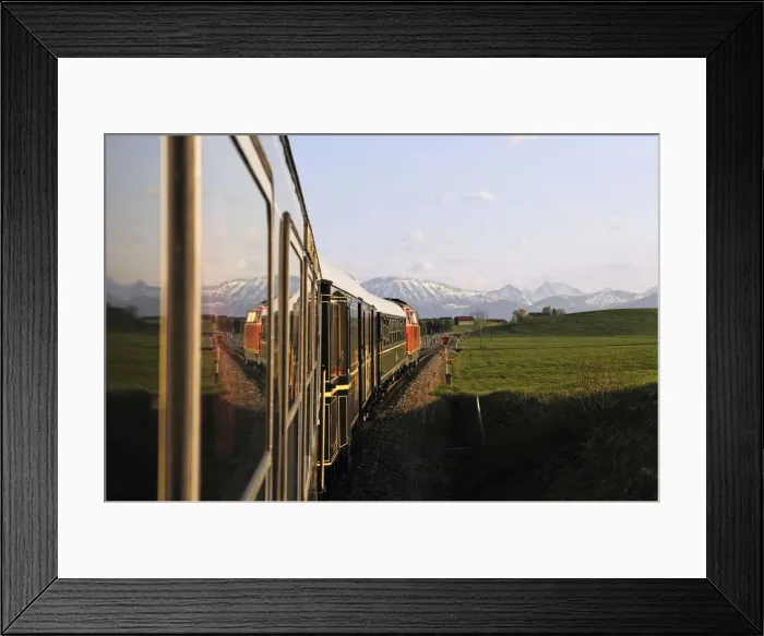 Framed Print : Imperial Dinner Train from Munich to Fuessen, Bavaria, Germany Framed Print : Imperial Dinner Train from Munich to Fuessen, Bavaria, Germany
