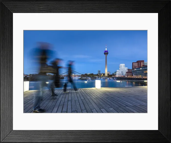 Framed Print : Media harbour, television tower, Gehry buildings, Düsseldorf, North Rhine Framed Print : Media harbour, television tower, Gehry buildings, Düsseldorf, North Rhine