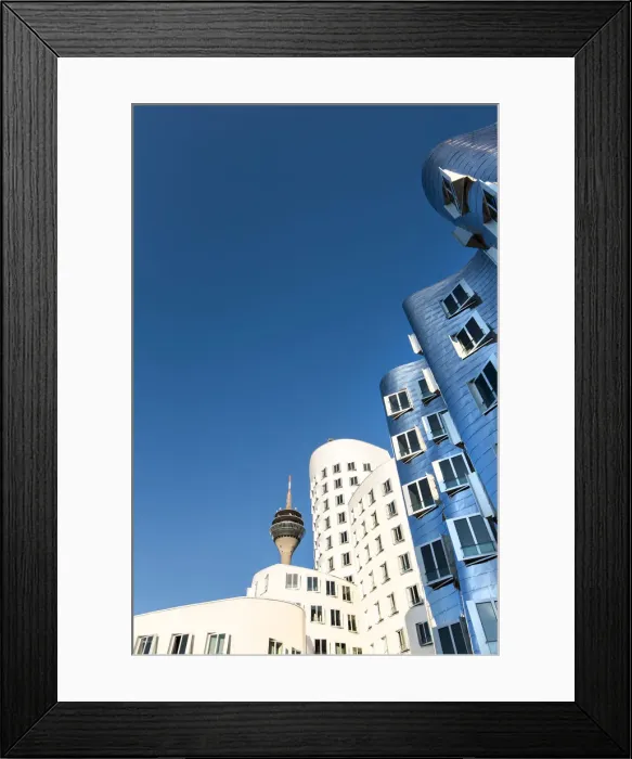 Framed Print : Media harbour, Frank Gehry buildings, television tower, DAosseldorf, North Rhine
